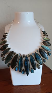 Image 1 of BLUE LABRADORITE NECLACE AND EARRING SET 
