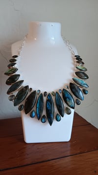 Image 8 of BLUE LABRADORITE NECLACE AND EARRING SET 