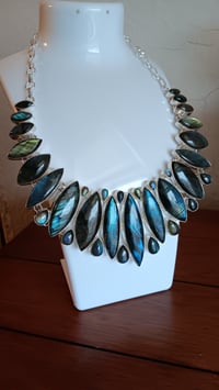 Image 2 of BLUE LABRADORITE NECLACE AND EARRING SET 