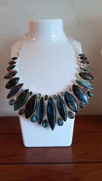 Image 4 of BLUE LABRADORITE NECLACE AND EARRING SET 
