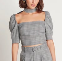 Image 1 of CHOOSY- Plaid Cropped Top