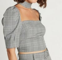 Image 2 of CHOOSY- Plaid Cropped Top