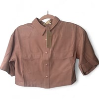 Image 2 of CHOOSY- Cropped Pocket Shirt Rosé Pink