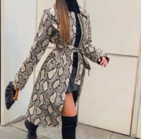 Image 4 of CHOOSY- Faux Leather Blazer Snake Print