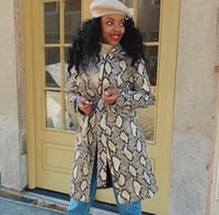 Image 5 of CHOOSY- Faux Leather Blazer Snake Print