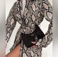 Image 1 of CHOOSY- Faux Leather Blazer Snake Print