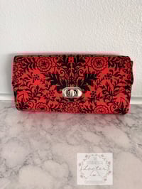 Image 1 of NCW - Necessary Clutch Wallet -  Red and Black Fancy