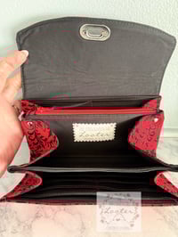 Image 3 of NCW - Necessary Clutch Wallet -  Red and Black Fancy