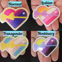 Image 2 of Support LGBT+ Hearts Stickers