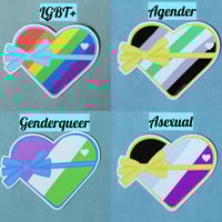 Image 1 of Support LGBT+ Hearts Stickers