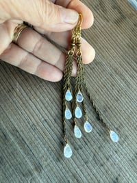 Image 6 of Moonstone in brass earrings / n7