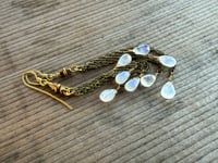 Image 8 of Moonstone in brass earrings / n7