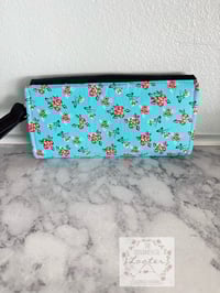 Image 2 of NCW - Necessary Clutch Wallet -  Turquoise and Red with Cork Flap