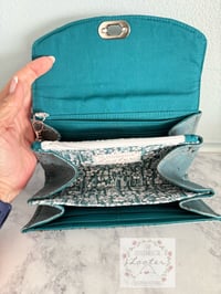 Image 3 of NCW - Necessary Clutch Wallet -  Turquoise and White with Cork Body