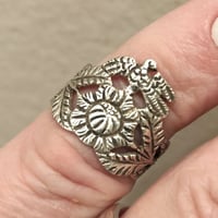 Image 1 of Upcycled Sterling  Flower Pinkie Ring