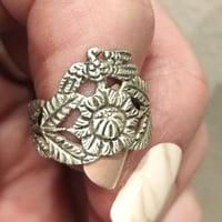 Image 2 of Upcycled Sterling  Flower Pinkie Ring