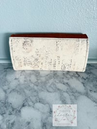 Image 2 of NCW - Necessary Clutch Wallet -  Antique Paper Script with Cork Flap