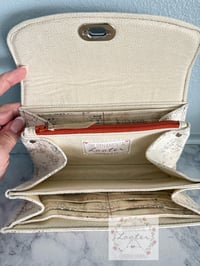 Image 3 of NCW - Necessary Clutch Wallet -  Antique Paper Script with Cork Flap