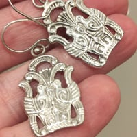Image 1 of Vintage sterling silver turtle dove earrings