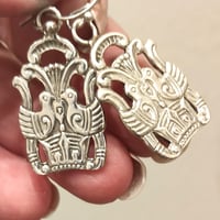 Image 2 of Vintage sterling silver turtle dove earrings