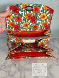 Image 3 of NCW - Necessary Clutch Wallet -  Orange Tropical with Shoulder Strap