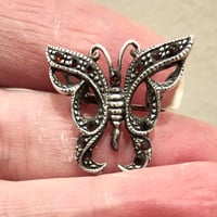 Vintage Garnet and Diamante Butterfly brooch / pendant