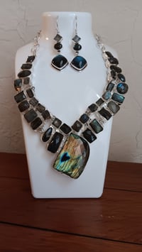 Image 6 of FACETED LABRADORITE NECLACE AND EARRING SET