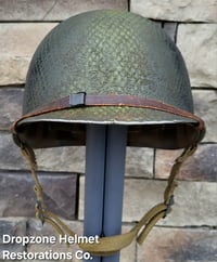 Image 5 of WWII 517th PRCT Airborne McCord Fixed Bale Front Seam Helmet Seaman Paper Co. Liner.