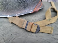 Image 19 of WWII 517th PRCT Airborne McCord Fixed Bale Front Seam Helmet Seaman Paper Co. Liner.