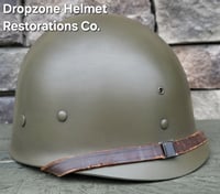 Image 12 of WWII 517th PRCT Airborne McCord Fixed Bale Front Seam Helmet Seaman Paper Co. Liner.