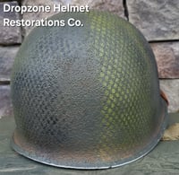Image 8 of WWII 517th PRCT Airborne McCord Fixed Bale Front Seam Helmet Seaman Paper Co. Liner.
