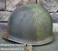 Image 2 of WWII 517th PRCT Airborne McCord Fixed Bale Front Seam Helmet Seaman Paper Co. Liner.