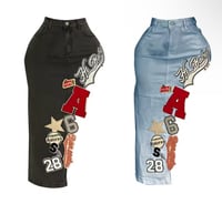 Image 2 of Denim letter skirt