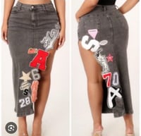 Image 4 of Denim letter skirt