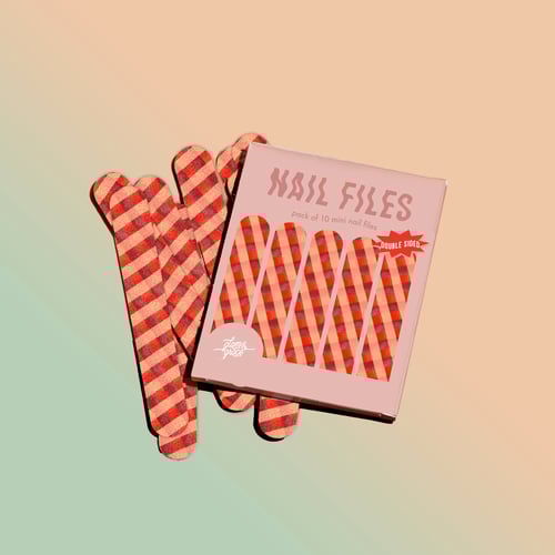 Image of Holiday Checkerboard Nail Files - Red - Limited Edition