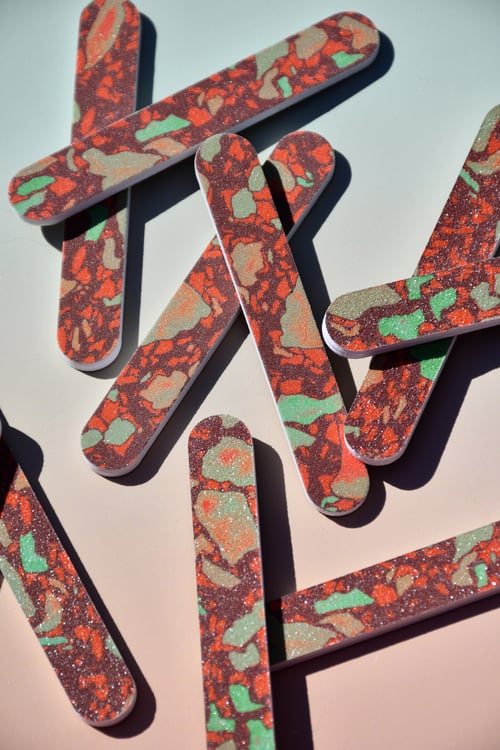 Image of Holiday Terrazzo Nail Files - Red - Limited Edition