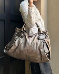Image 2 of LARGE METALLIC LEATHER BAG