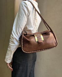 Image 2 of ITALIAN LEATHER MOTTLED BUCKLE BAG