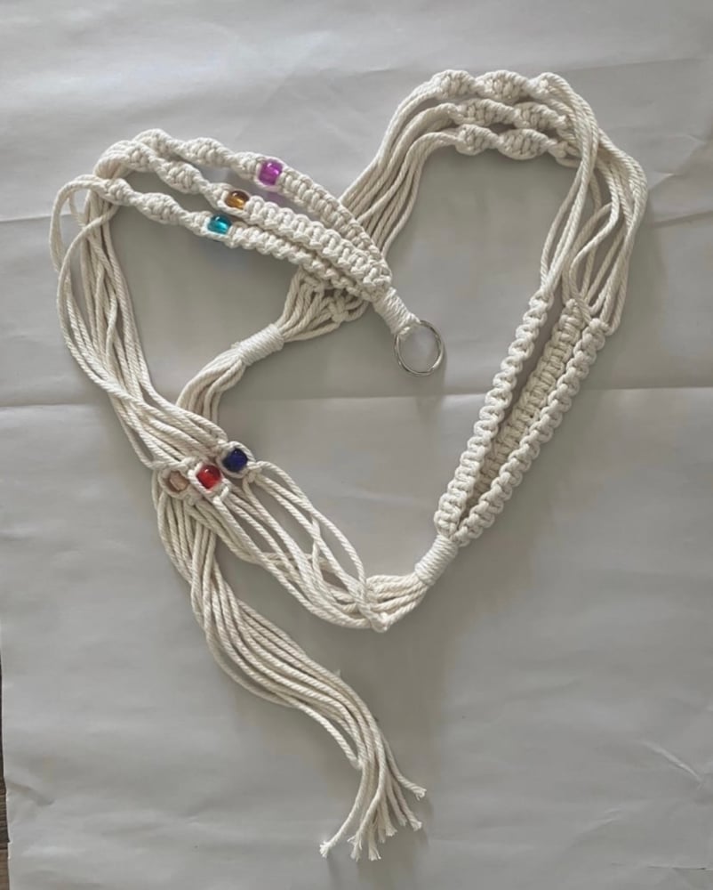 Image of Double plant hanger with glass beads