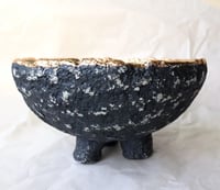 Image 2 of Handcrafted Paper Mache Bowl with Red Floral Design – Rustic Art Home Decor