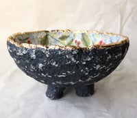 Image 10 of Handcrafted Paper Mache Bowl with Red Floral Design – Rustic Art Home Decor