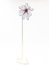 Handmade Wire Flower Sculpture: Purple Daisy Home Decor Gift