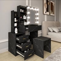 Image 6 of Hollywood Mirror Dressing Table with Storage, Drawers Vanity Makeup Desk