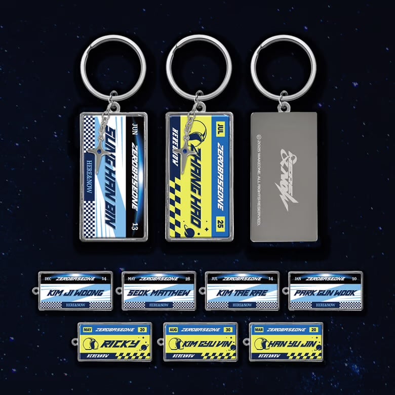 Image of [PRE-ORDER] ZEROBASEONE Here & Now Metal Name Keyring