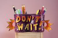 Image 3 of Double Pot à Crayons artisanal en céramique - Don't Quit