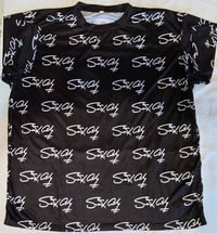 Image 1 of Copy of BLACK "100 SIGNATURES" DRY-FIT SHIRT