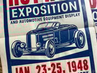 Image 2 of 1948 Hot Rod Exposition Linocut Print FREE SHIPPING