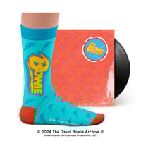 Image 1 of David Bowie Lightning Blue Socks