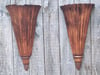 Antique French Art Deco Carved Mahogany Wall Lights Sconces Shelves Pair