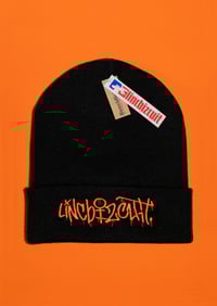 Linc Bizcuit Black Beanie Orange Graphic